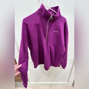 Y2K PINK Victoria’s Secret Quarter Zip Pullover Purple Oversized Sweatshirt